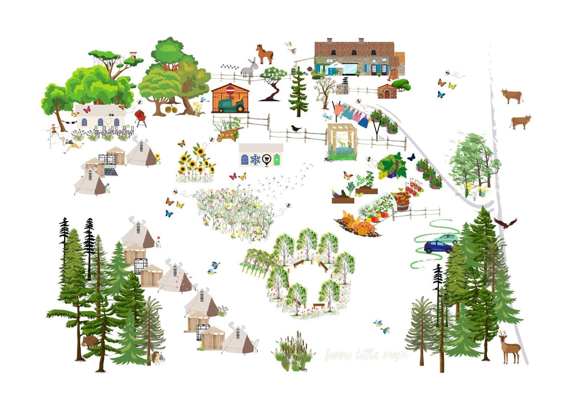 Hotel Au Pre Fleuri Eco Glamping Le Lindois Exterior foto